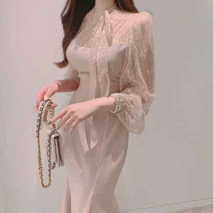 シースルー ドレス ワンピース マーメイド シルエット レディース 韓国 ファッション フォーマル お呼ばれ ドレス ワンピース