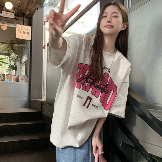 ロゴ ビッグ Tシャツ レディース 韓国 ストリート ファッション