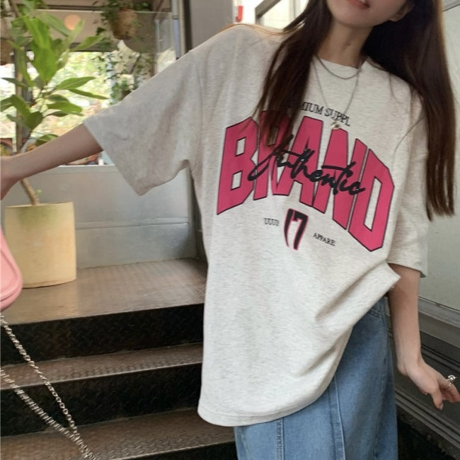 ロゴ ビッグ Tシャツ レディース 韓国 ストリート ファッション