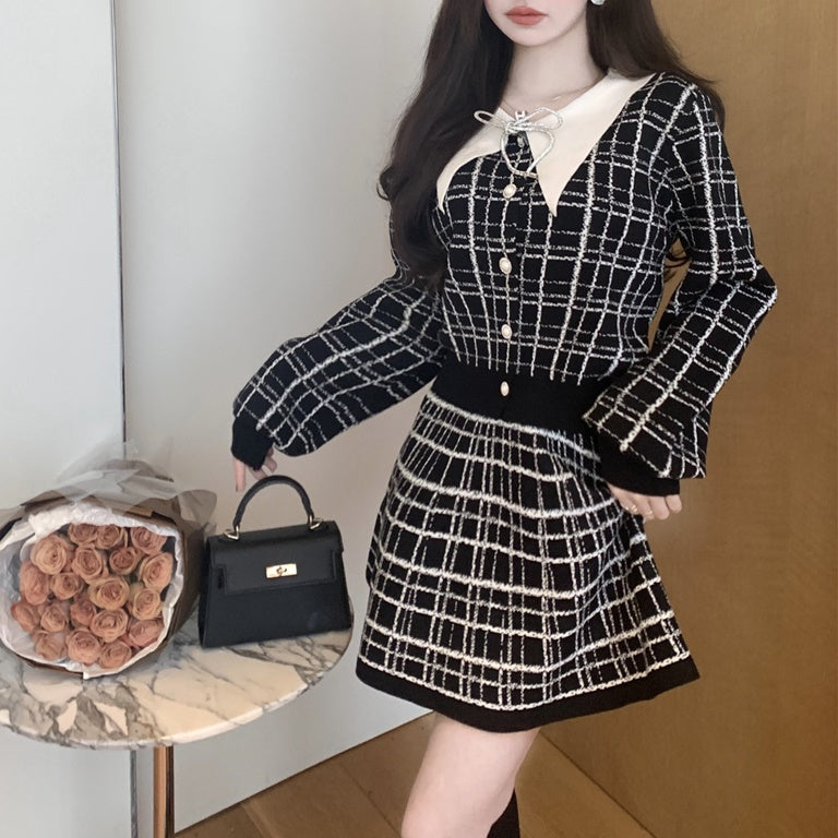 チェック セットアップ レディース ジャケット スカート 韓国 