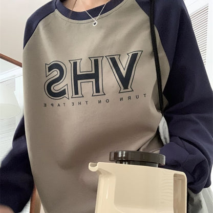 ロゴ スウェット ロンT レディース 韓国 ファッション ヘビーウェイト ラグラン ロングTシャツ