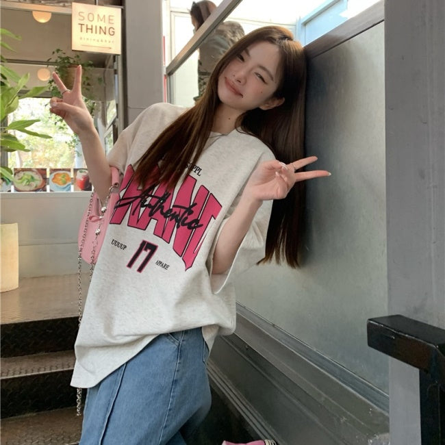 ロゴ ビッグ Tシャツ レディース 韓国 ストリート ファッション