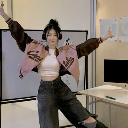 スタジャン レディース 韓国 ファッション オーバーサイズ ナイロン ジャケット