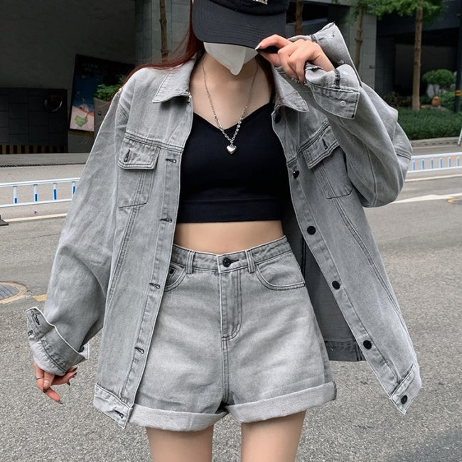 デニムセットアップ レディース 韓国 ファッション デニムジャケット
