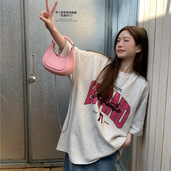 ロゴ ビッグ Tシャツ レディース 韓国 ストリート ファッション