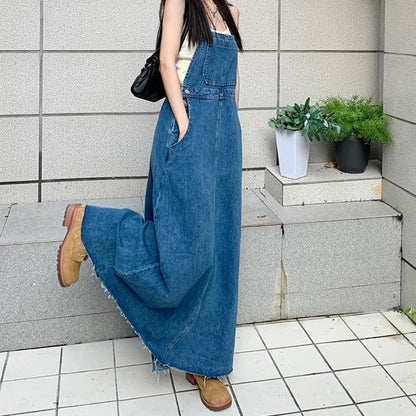 デニム サロペット スカート Aライン 韓国 ファッション オーバーオール ヒャンパースカート 春夏