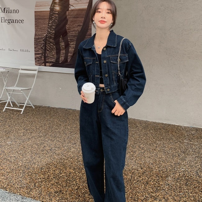 デニム セットアップ レディース 韓国 ファッション パンツ デニムジャケット 上下セット 春 セットアップ