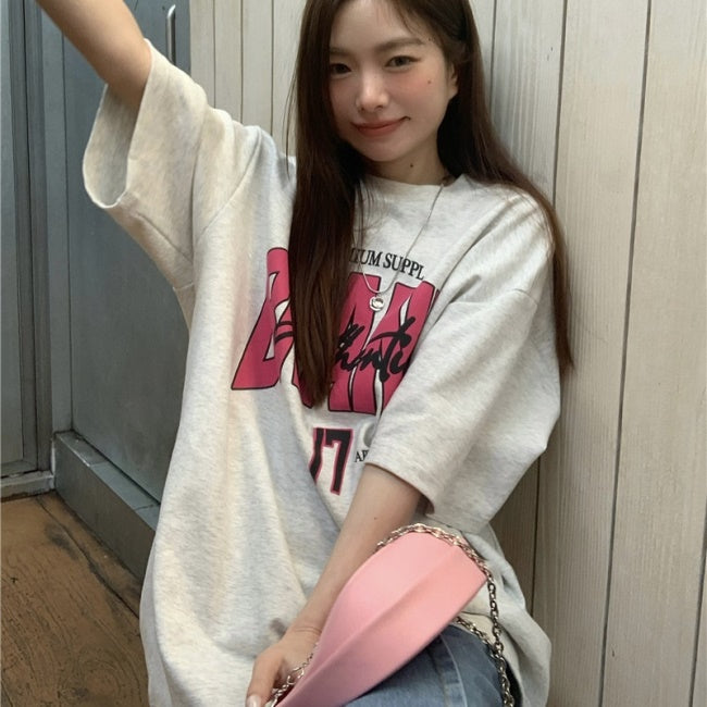 ロゴ ビッグ Tシャツ レディース 韓国 ストリート ファッション